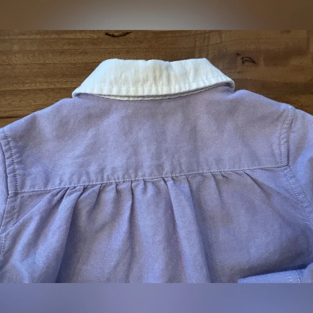 Ralph Lauren - Lavender Button-Up Pleated chest and White Collar - Girls Size 3T